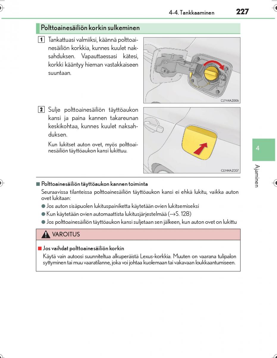 Lexus IS300h III 3 omistajan kasikirja / page 227