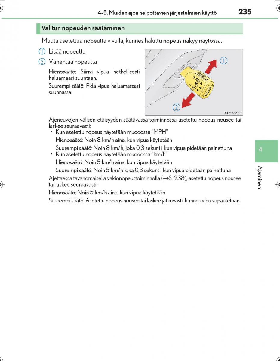 Lexus IS300h III 3 omistajan kasikirja / page 235