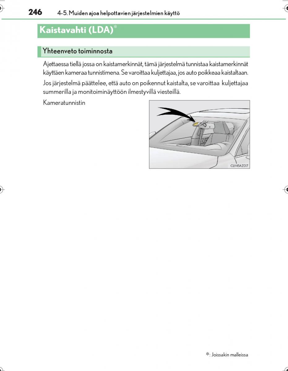 Lexus IS300h III 3 omistajan kasikirja / page 246