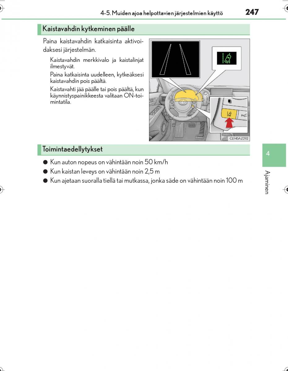 Lexus IS300h III 3 omistajan kasikirja / page 247