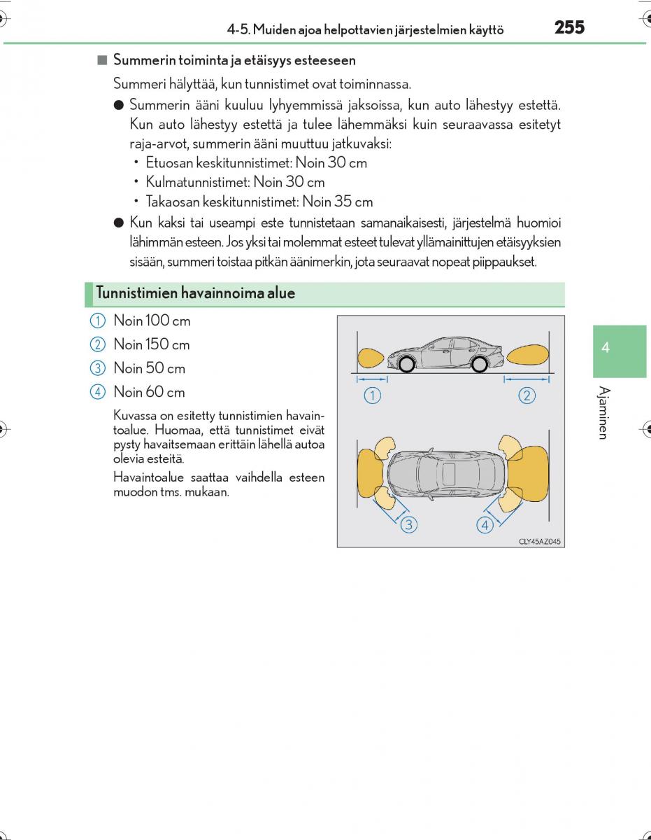 Lexus IS300h III 3 omistajan kasikirja / page 255