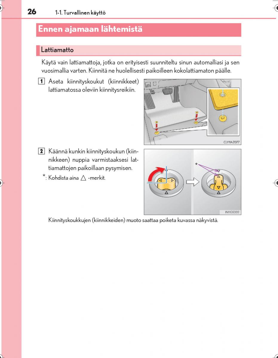 Lexus IS300h III 3 omistajan kasikirja / page 26