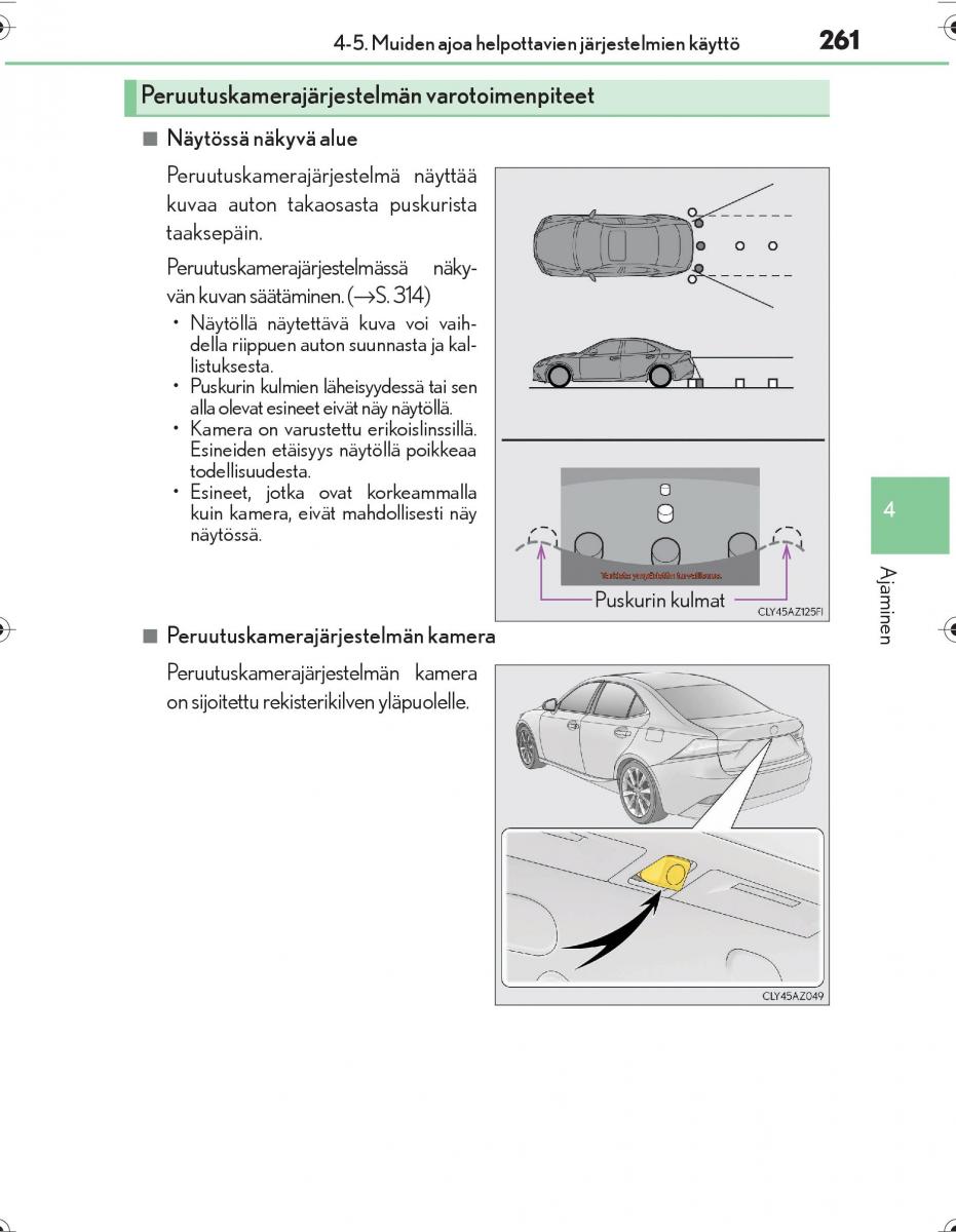 Lexus IS300h III 3 omistajan kasikirja / page 261