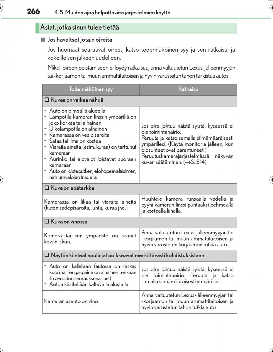 Lexus IS300h III 3 omistajan kasikirja / page 266