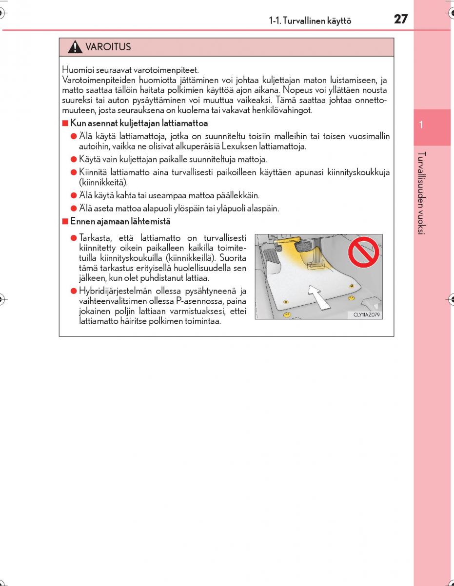 Lexus IS300h III 3 omistajan kasikirja / page 27