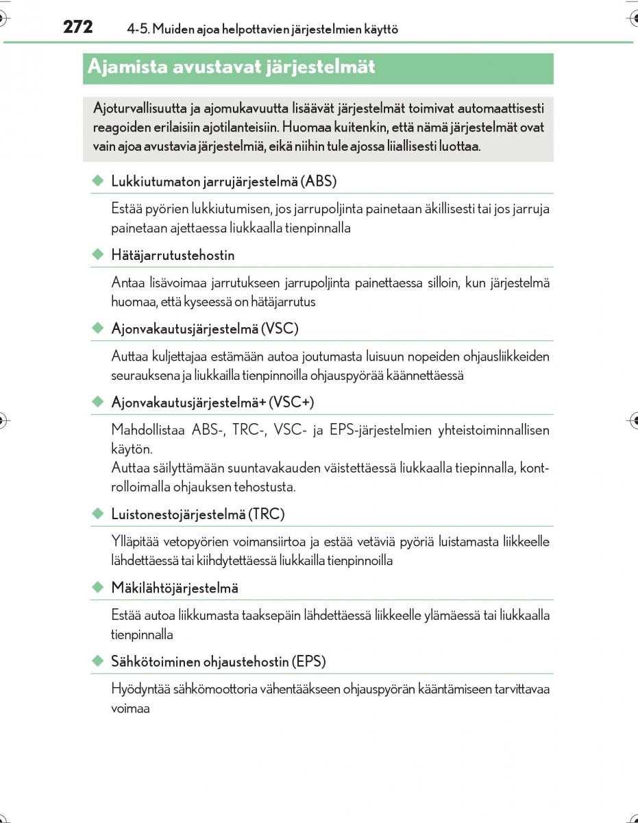 Lexus IS300h III 3 omistajan kasikirja / page 272