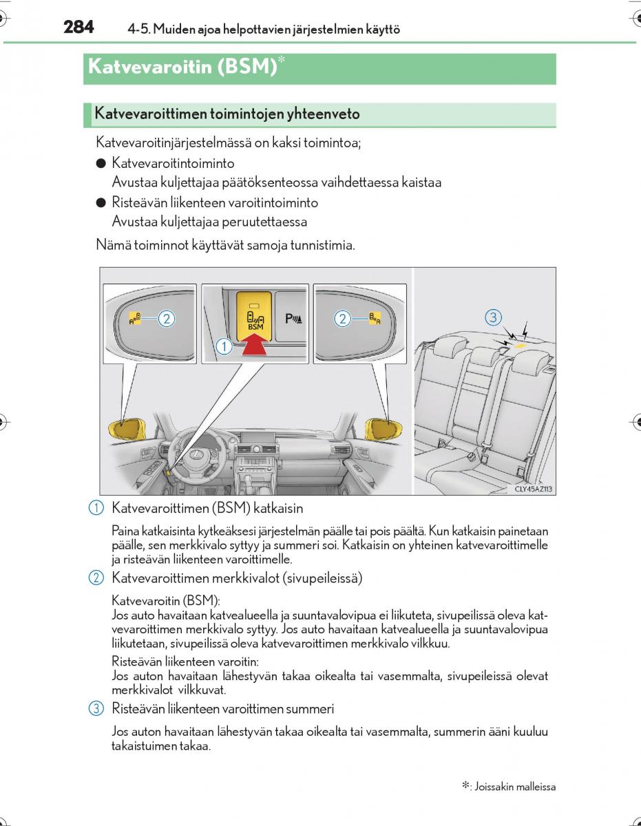 Lexus IS300h III 3 omistajan kasikirja / page 284