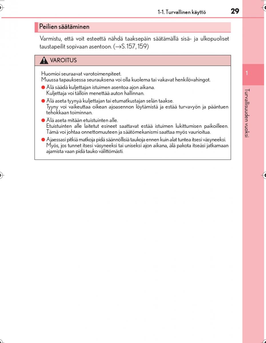 Lexus IS300h III 3 omistajan kasikirja / page 29