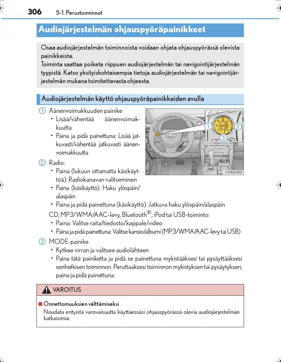 Lexus IS300h III 3 omistajan kasikirja / page 306