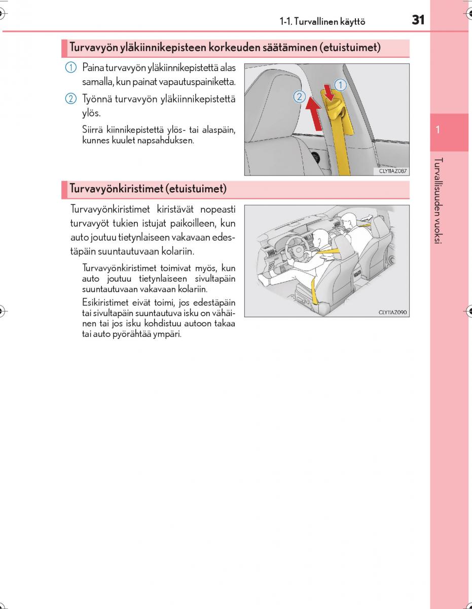 Lexus IS300h III 3 omistajan kasikirja / page 31