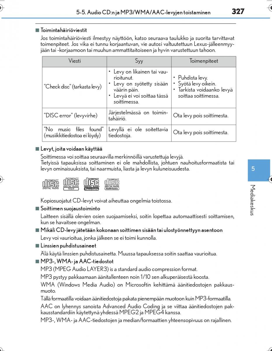 Lexus IS300h III 3 omistajan kasikirja / page 327