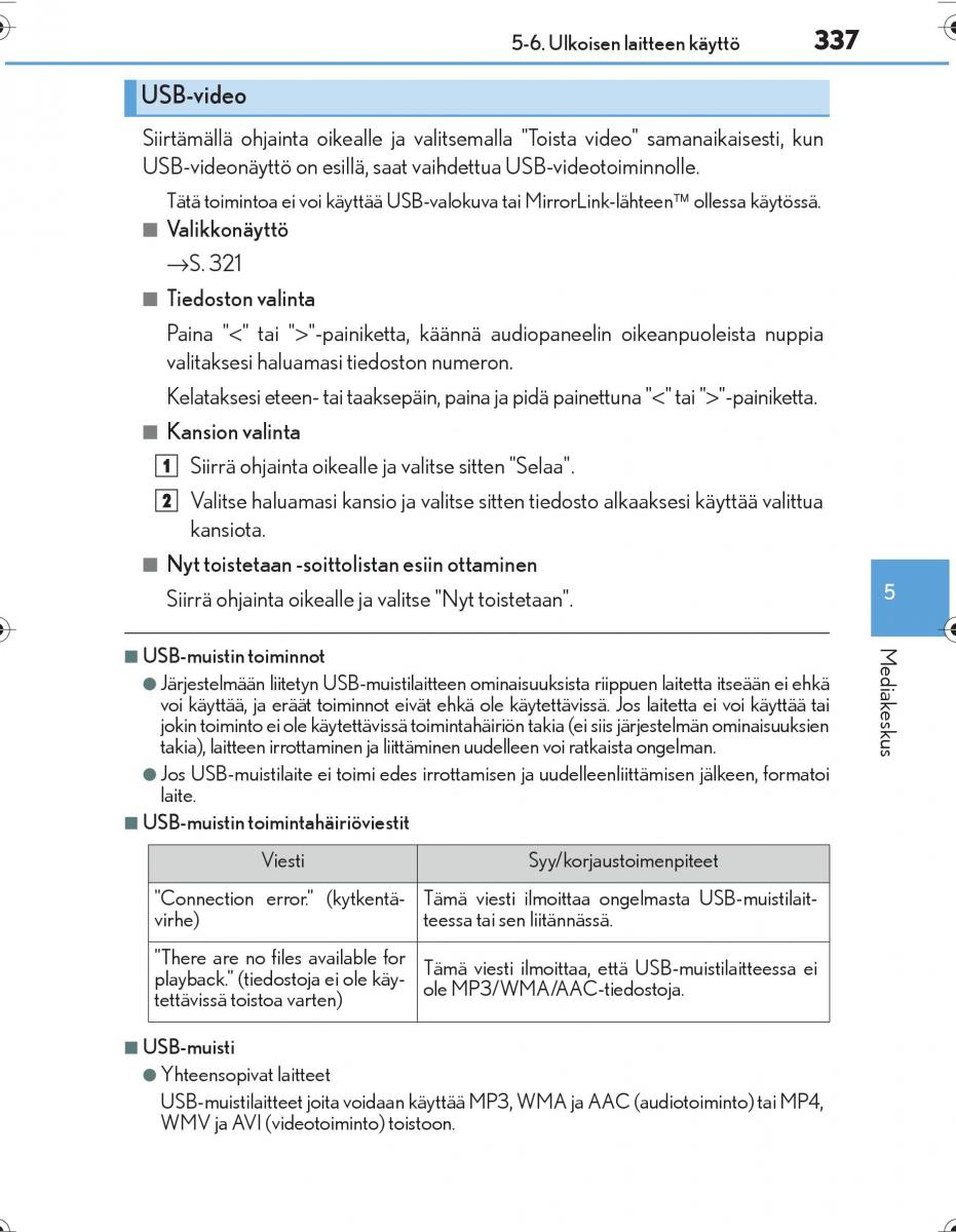 Lexus IS300h III 3 omistajan kasikirja / page 337