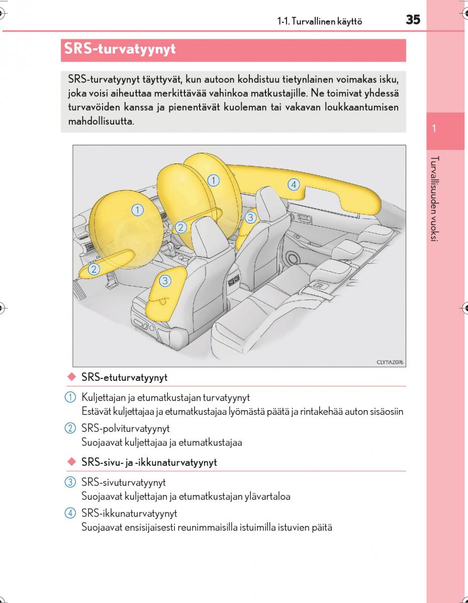 Lexus IS300h III 3 omistajan kasikirja / page 35