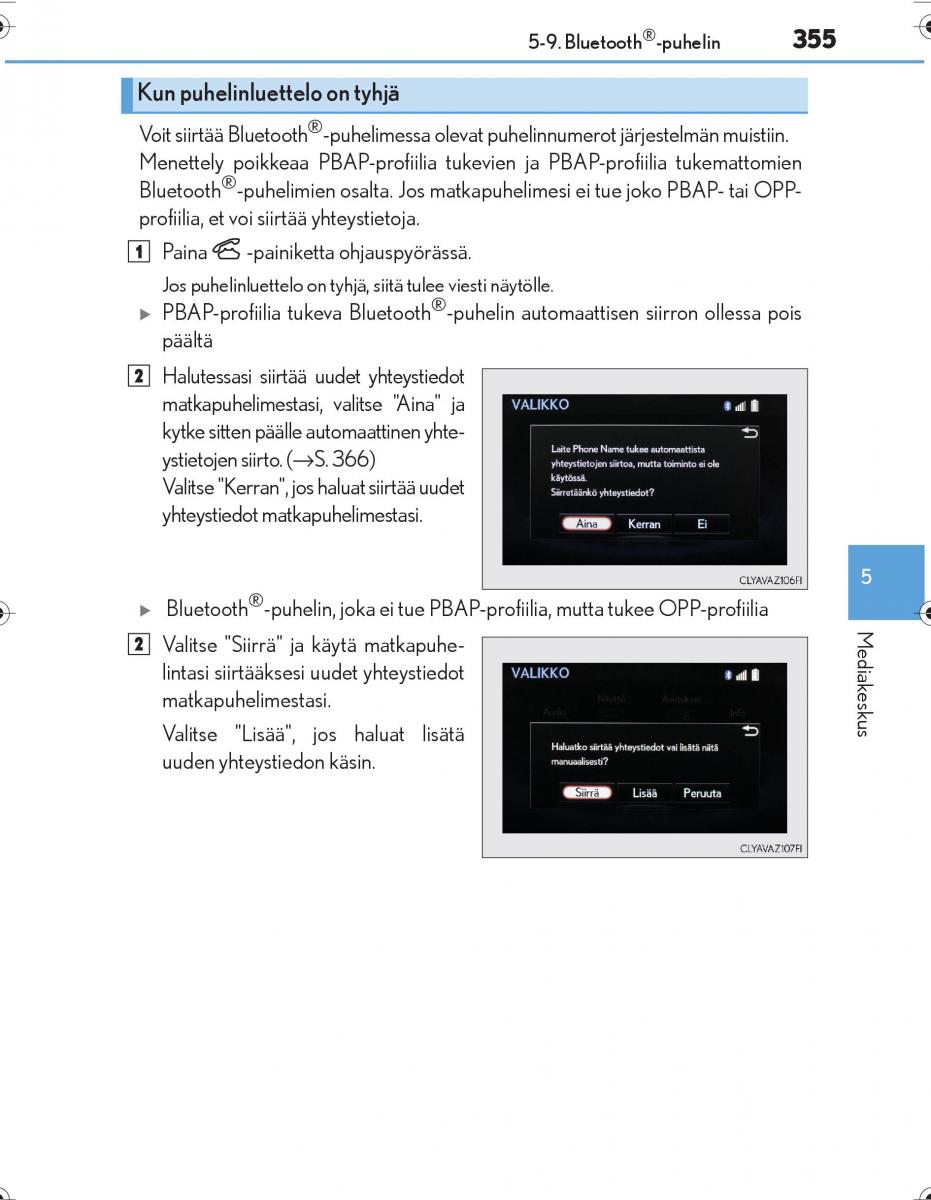 Lexus IS300h III 3 omistajan kasikirja / page 355