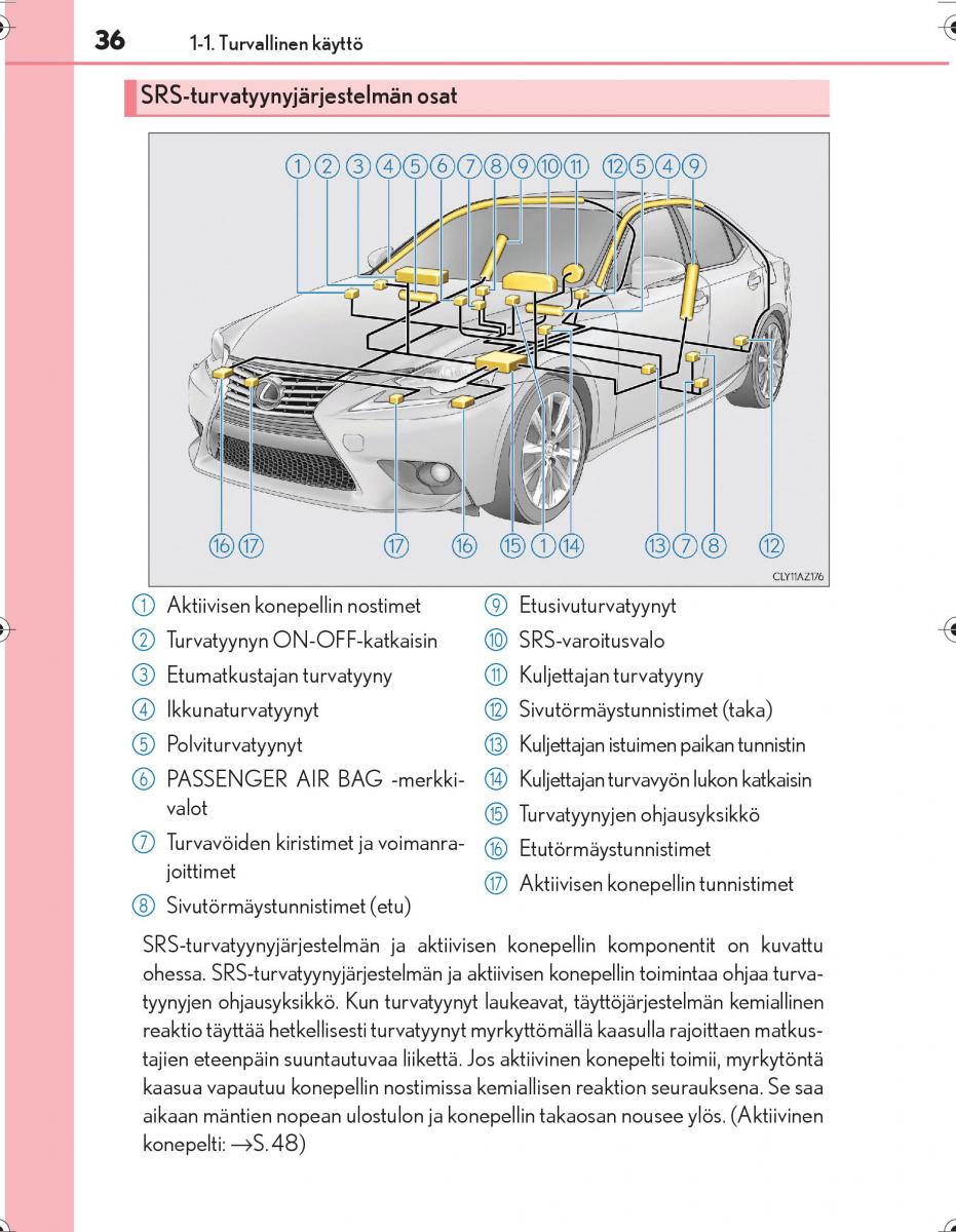 Lexus IS300h III 3 omistajan kasikirja / page 36