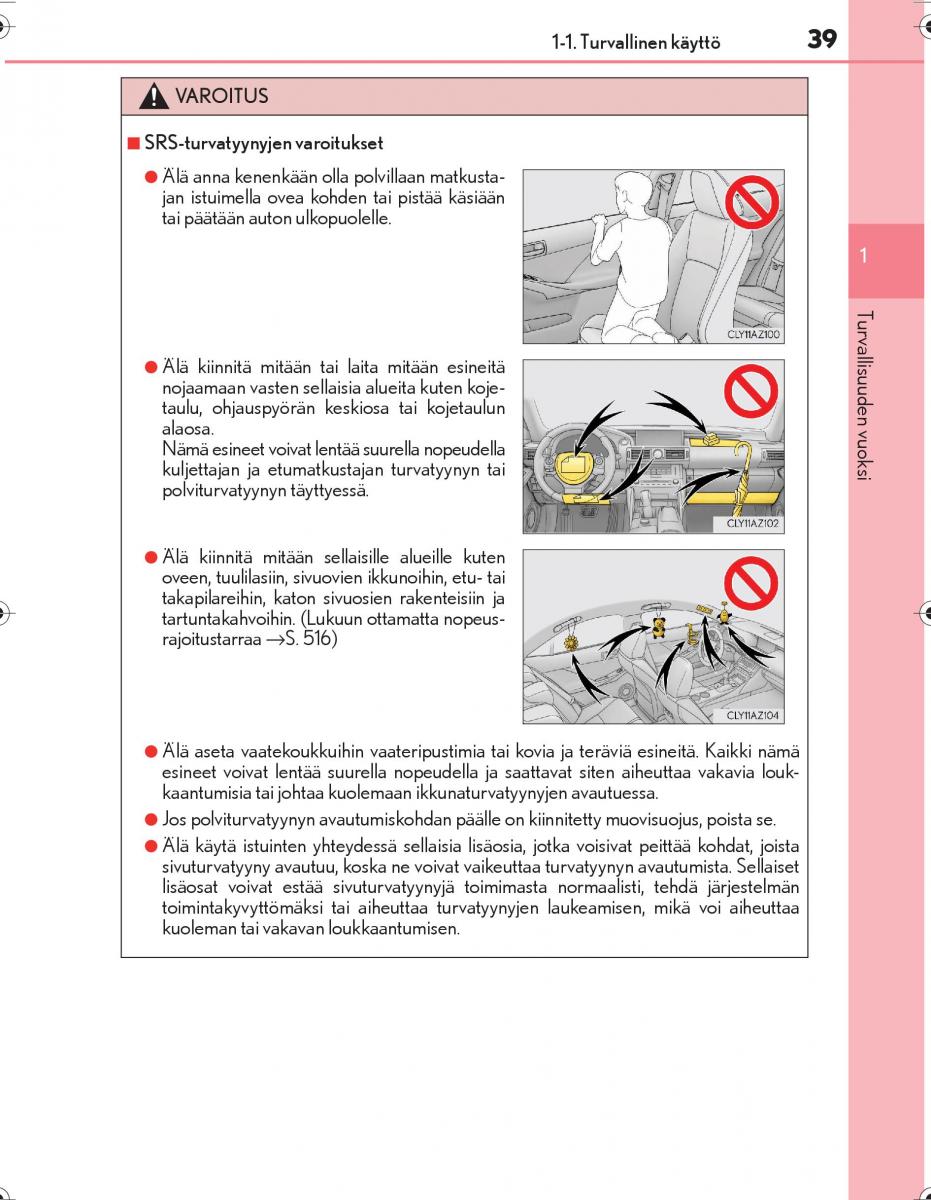 Lexus IS300h III 3 omistajan kasikirja / page 39