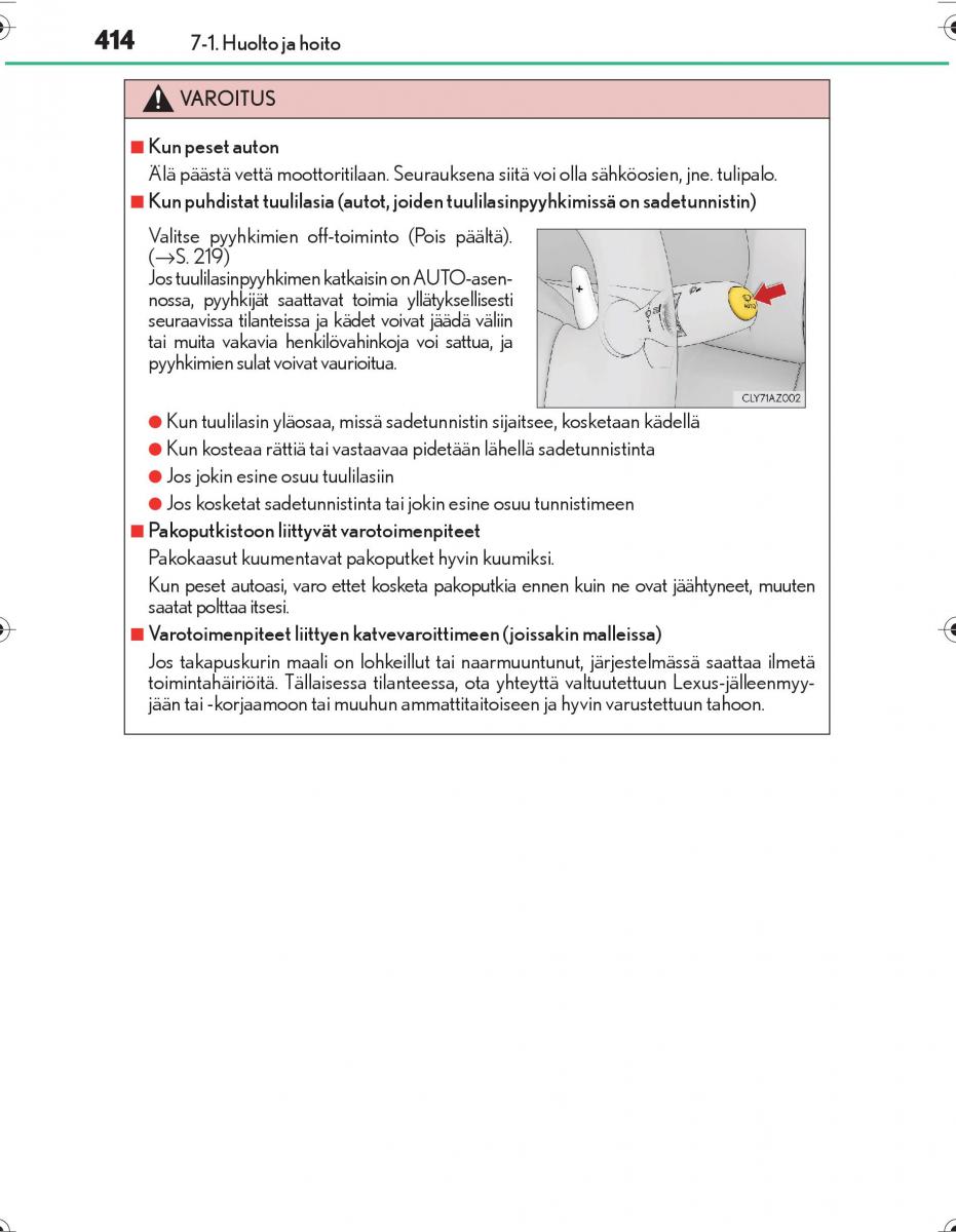 Lexus IS300h III 3 omistajan kasikirja / page 414