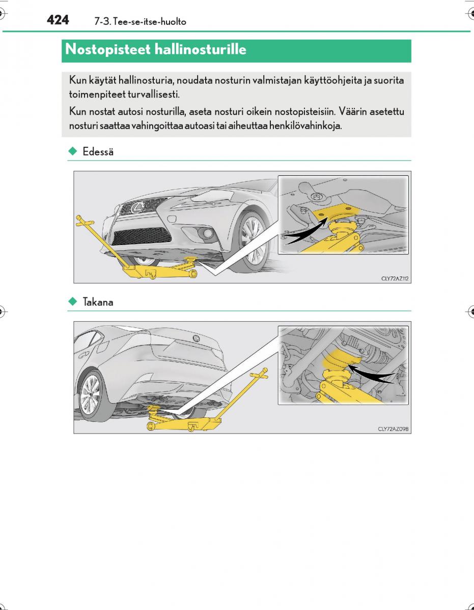 Lexus IS300h III 3 omistajan kasikirja / page 424