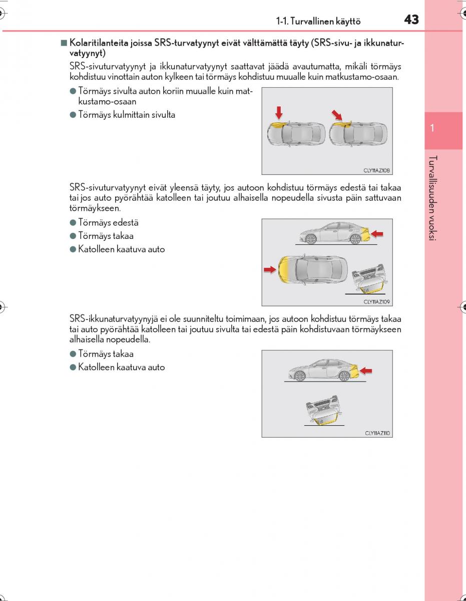 Lexus IS300h III 3 omistajan kasikirja / page 43