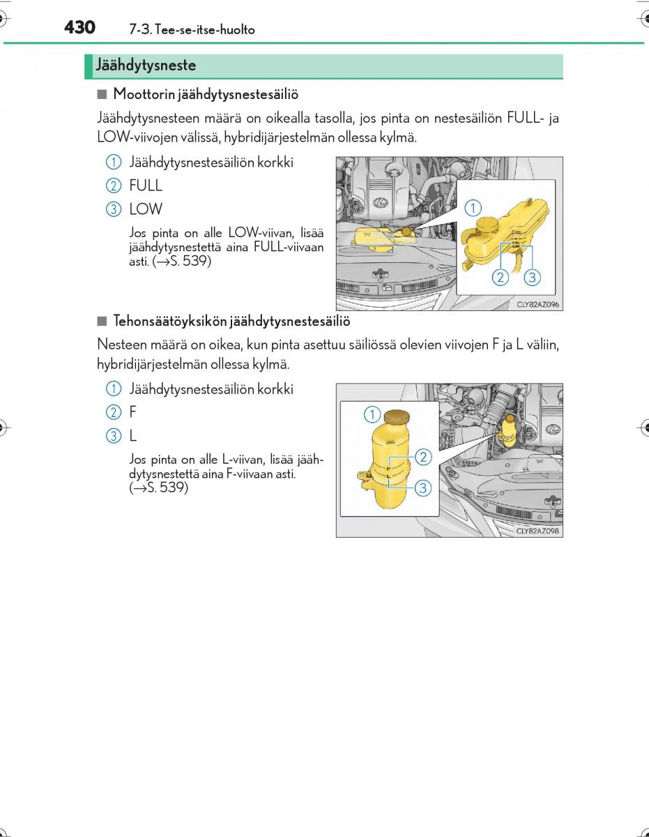 Lexus IS300h III 3 omistajan kasikirja / page 430