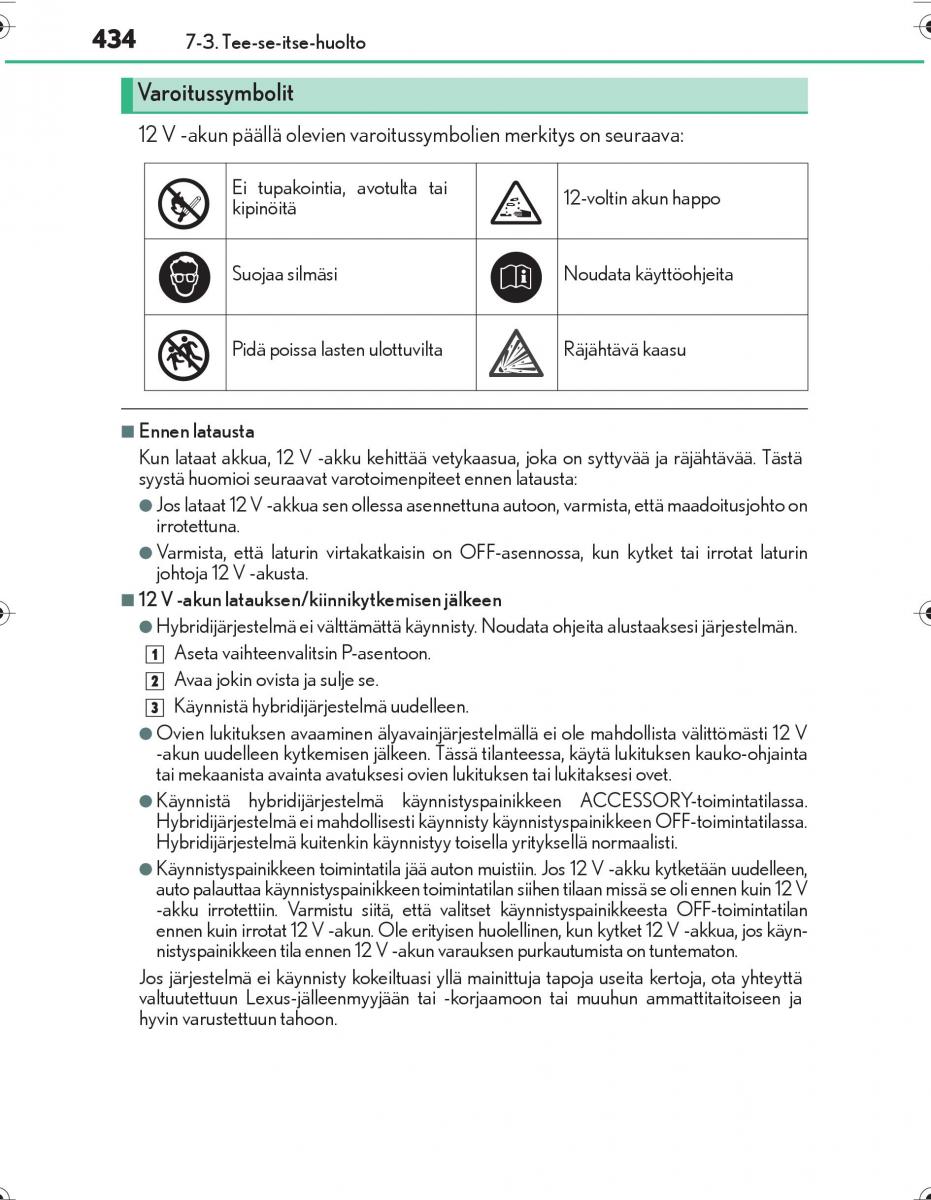 Lexus IS300h III 3 omistajan kasikirja / page 434