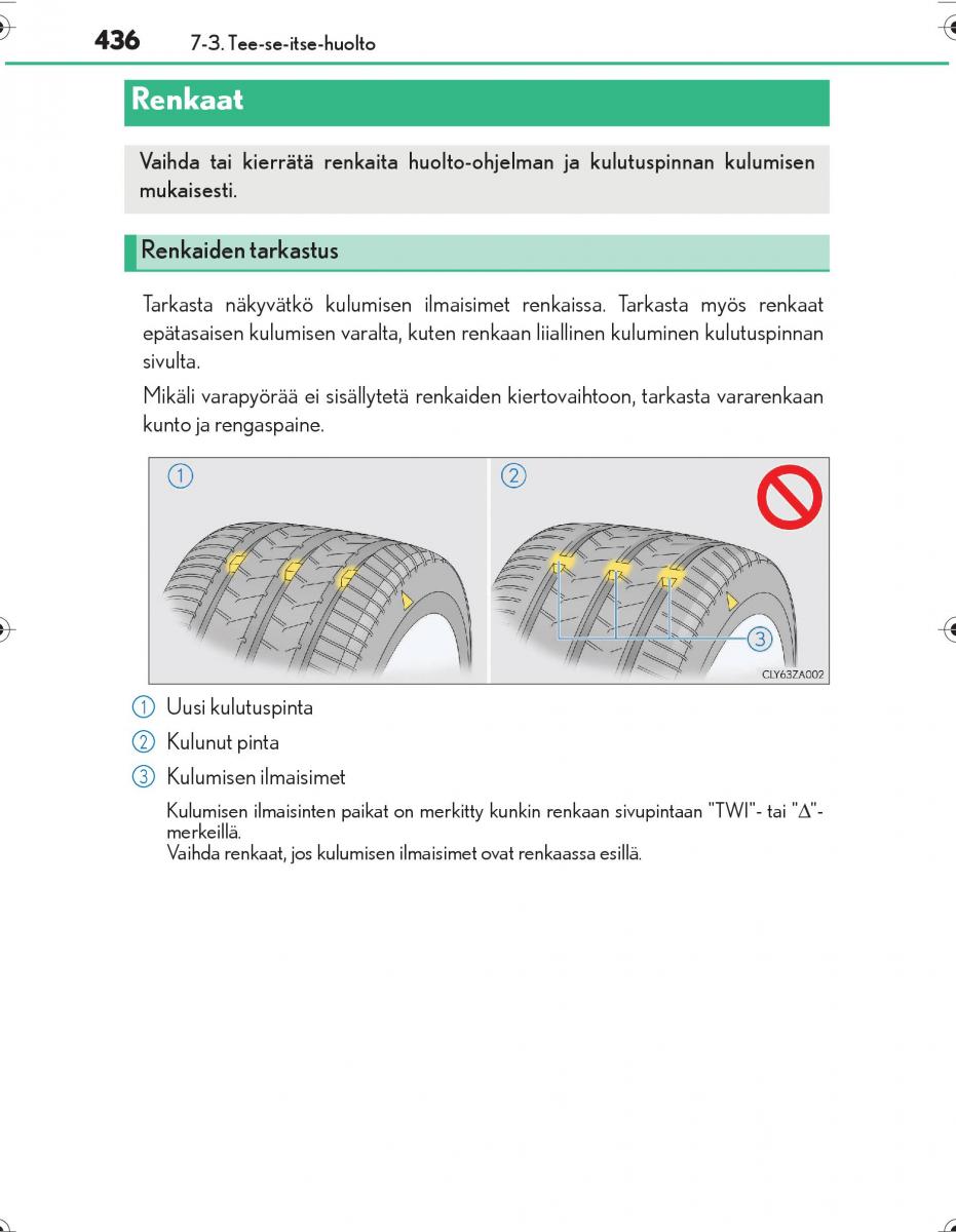 Lexus IS300h III 3 omistajan kasikirja / page 436