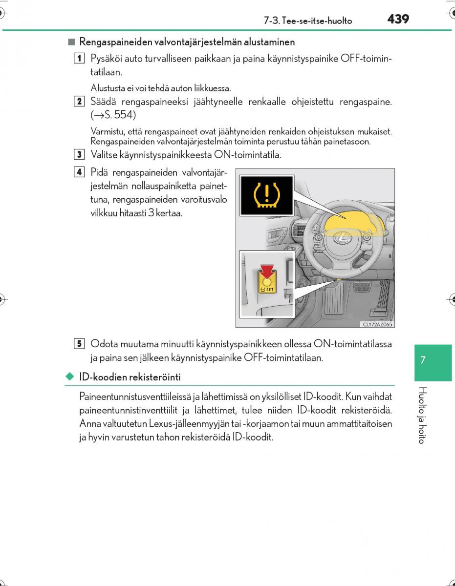 Lexus IS300h III 3 omistajan kasikirja / page 439