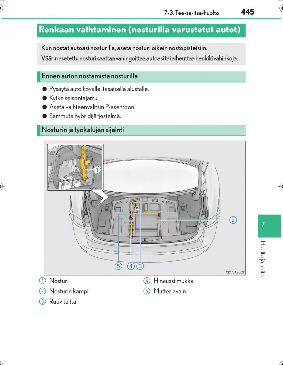 Lexus IS300h III 3 omistajan kasikirja / page 445