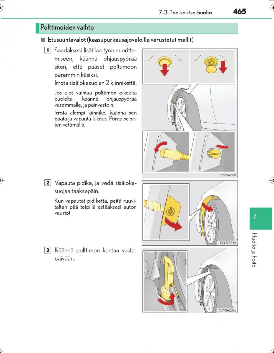 Lexus IS300h III 3 omistajan kasikirja / page 465