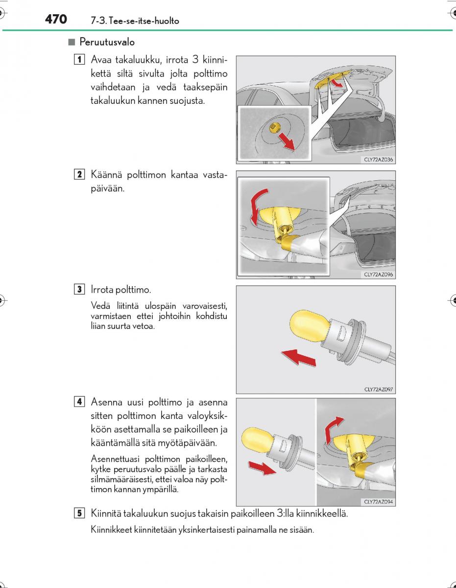 Lexus IS300h III 3 omistajan kasikirja / page 470