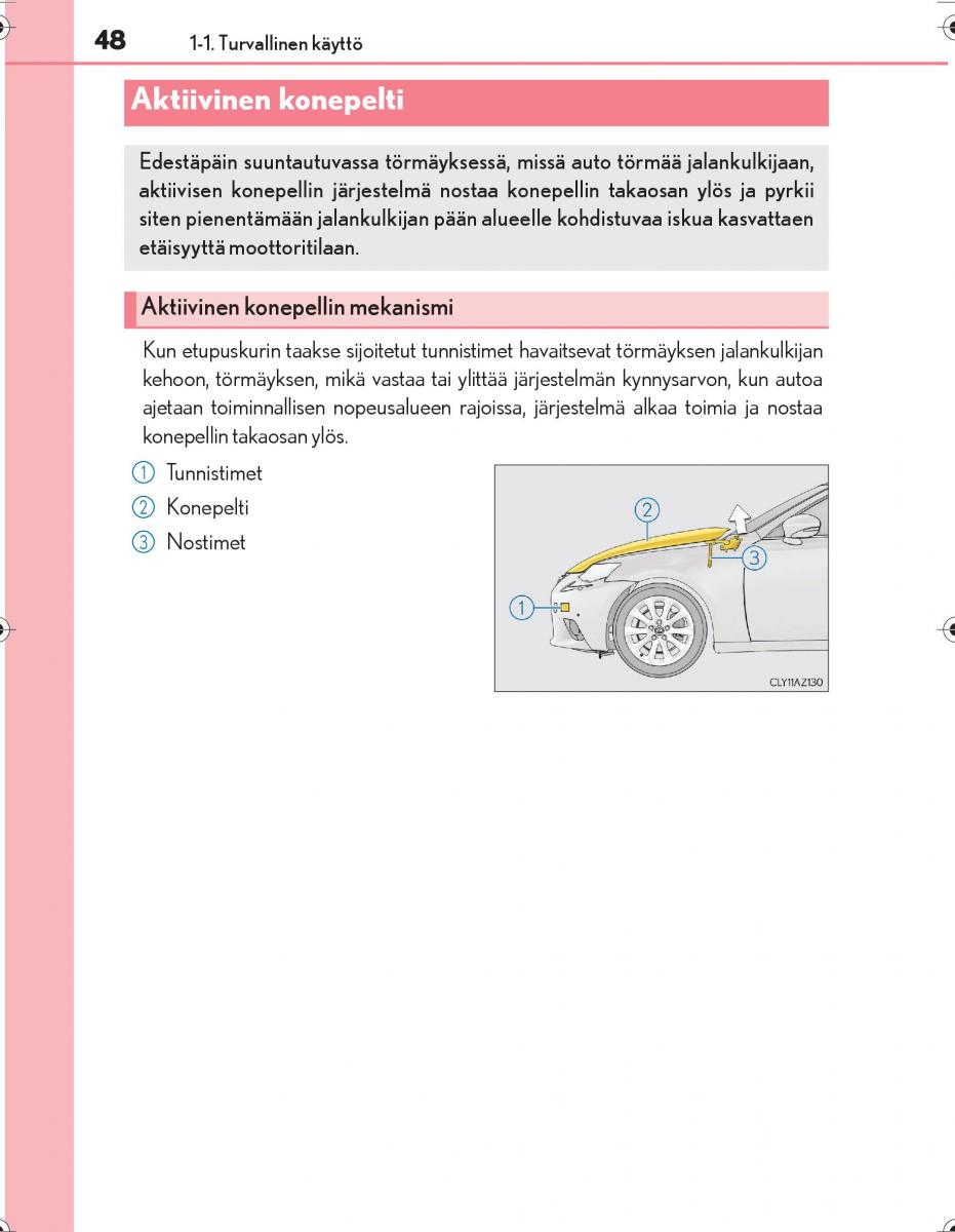 Lexus IS300h III 3 omistajan kasikirja / page 48