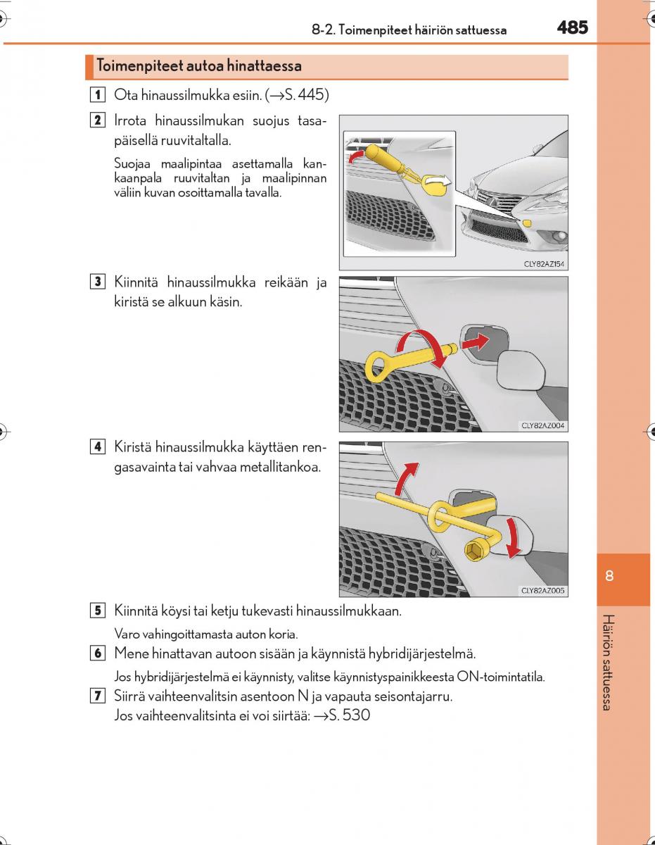 Lexus IS300h III 3 omistajan kasikirja / page 485