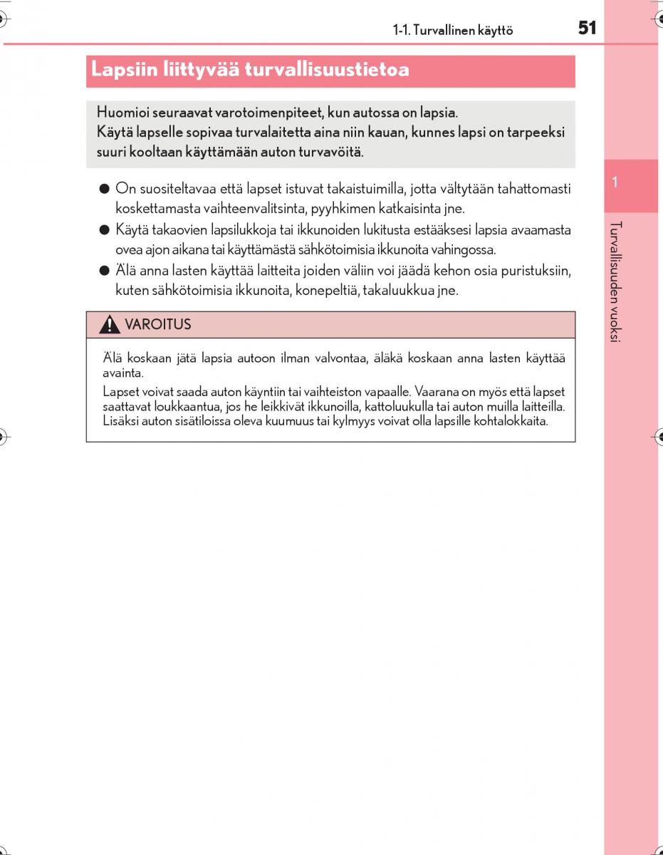 Lexus IS300h III 3 omistajan kasikirja / page 51