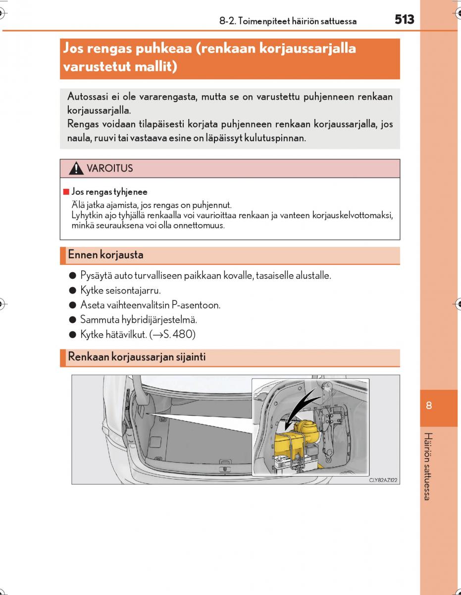 Lexus IS300h III 3 omistajan kasikirja / page 513