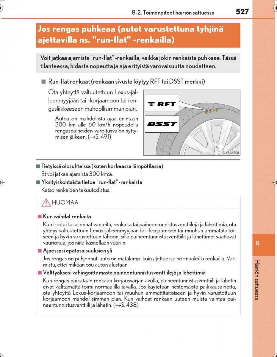 Lexus IS300h III 3 omistajan kasikirja / page 527