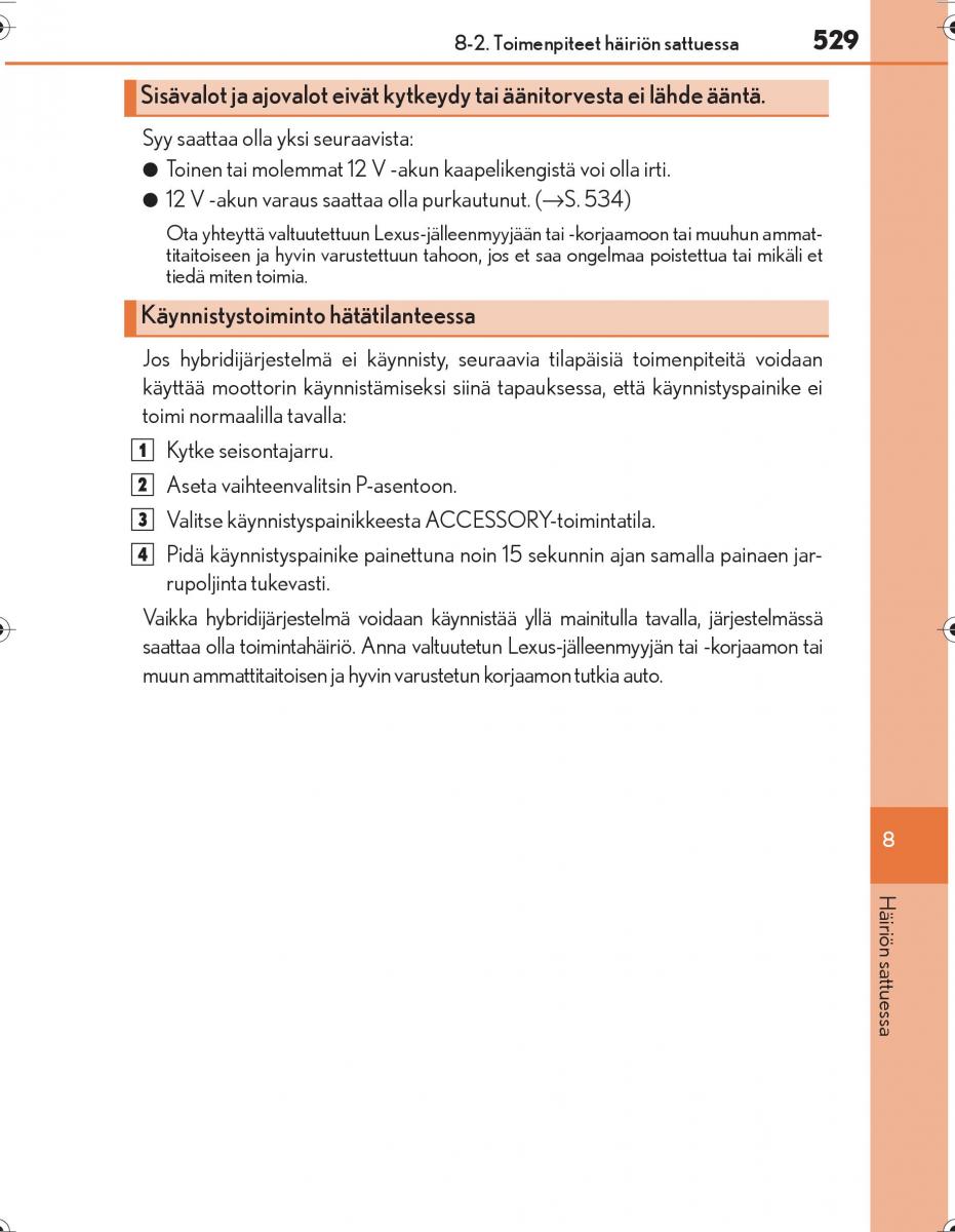 Lexus IS300h III 3 omistajan kasikirja / page 529