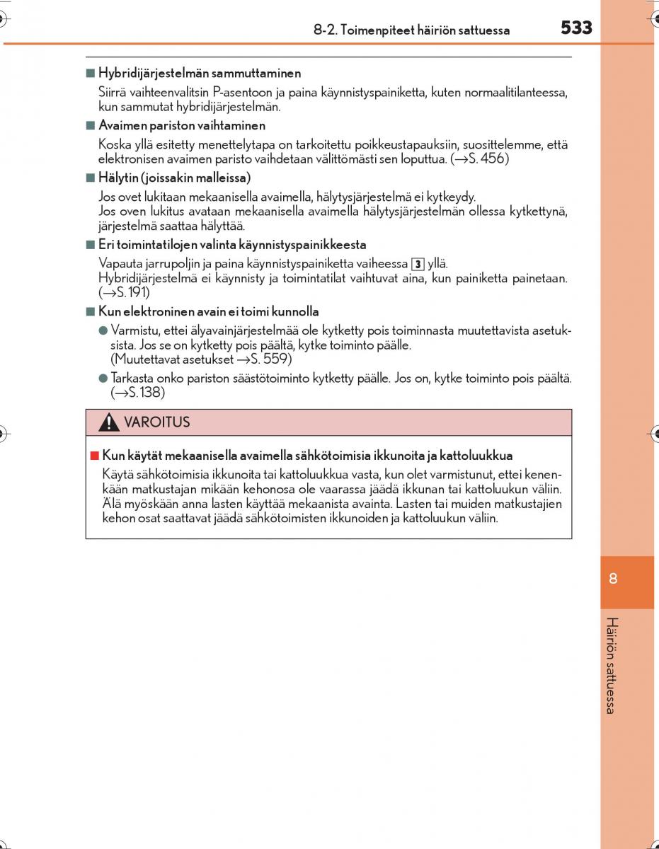 Lexus IS300h III 3 omistajan kasikirja / page 533