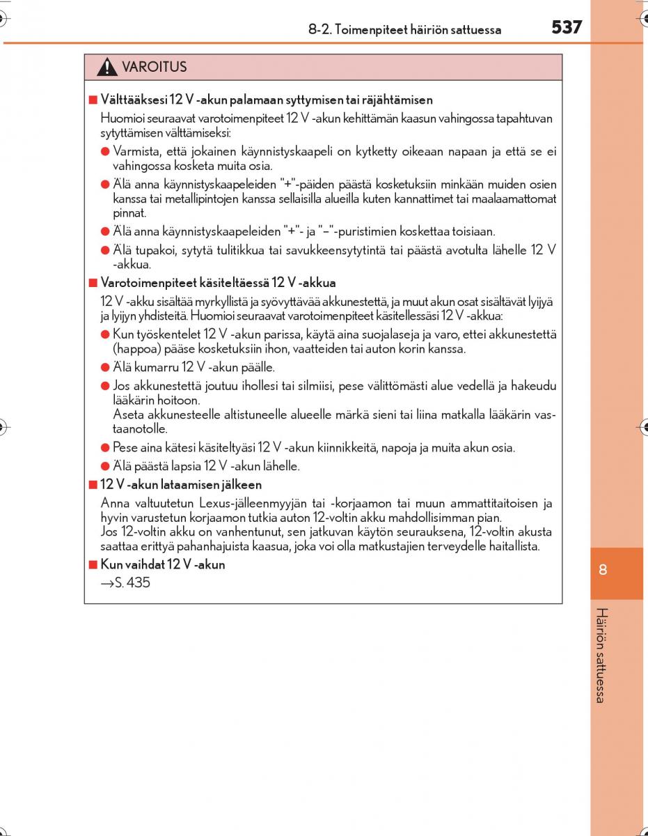 Lexus IS300h III 3 omistajan kasikirja / page 537