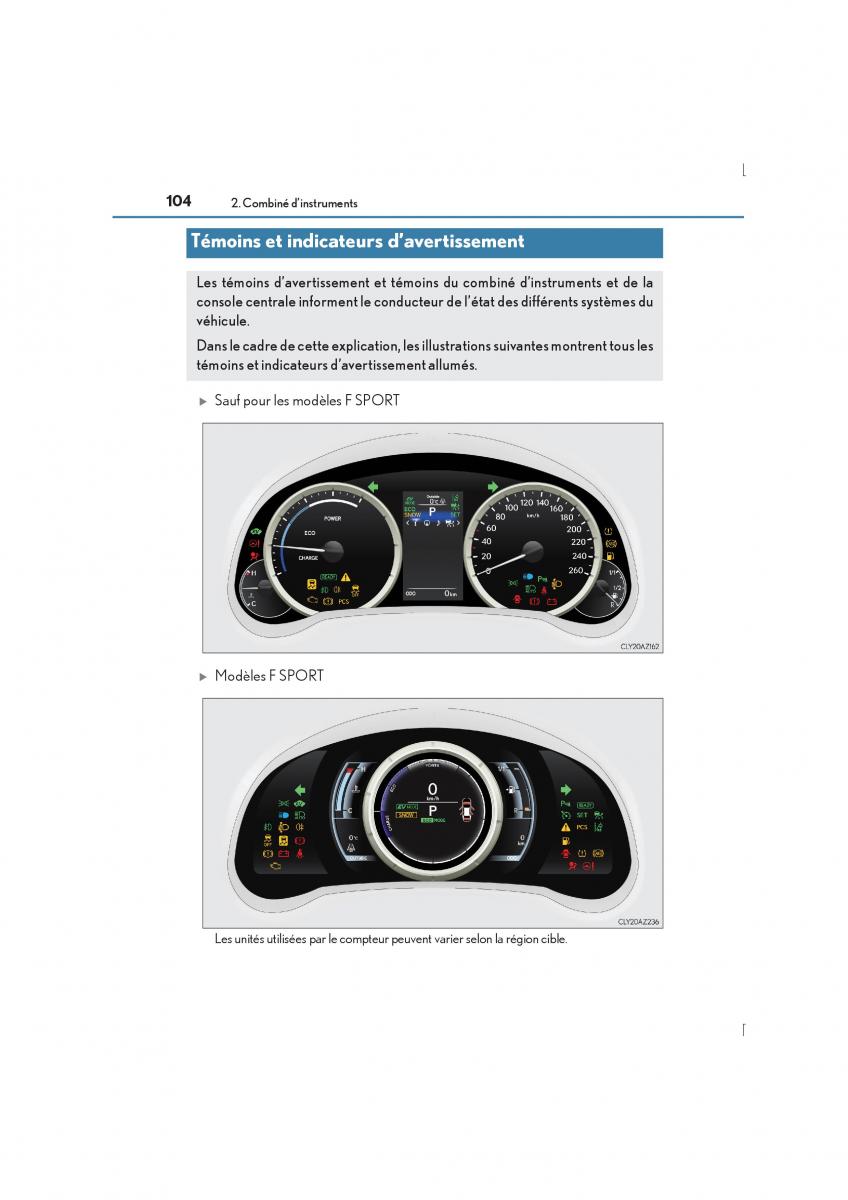 Lexus IS300h III 3 manuel du proprietaire / page 104