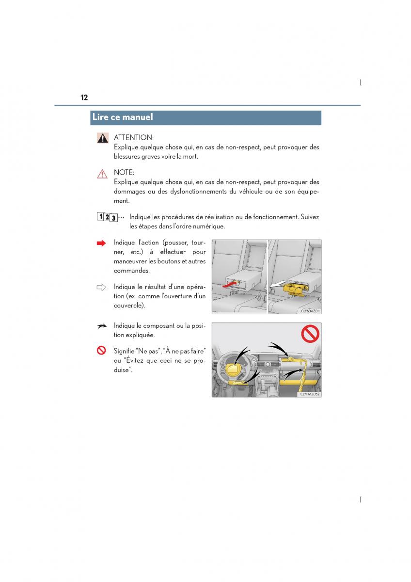 Lexus IS300h III 3 manuel du proprietaire / page 12