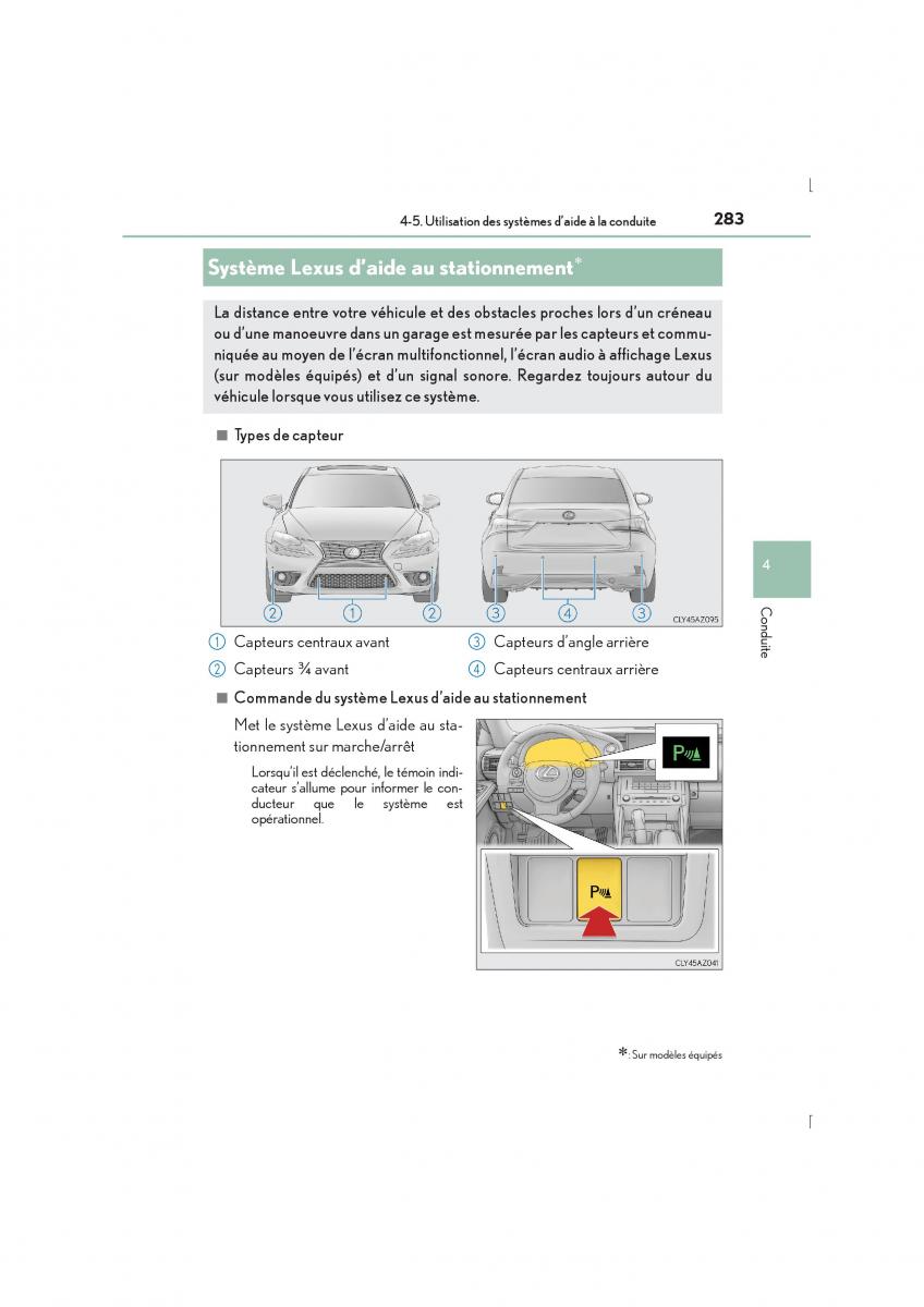 Lexus IS300h III 3 manuel du proprietaire / page 283