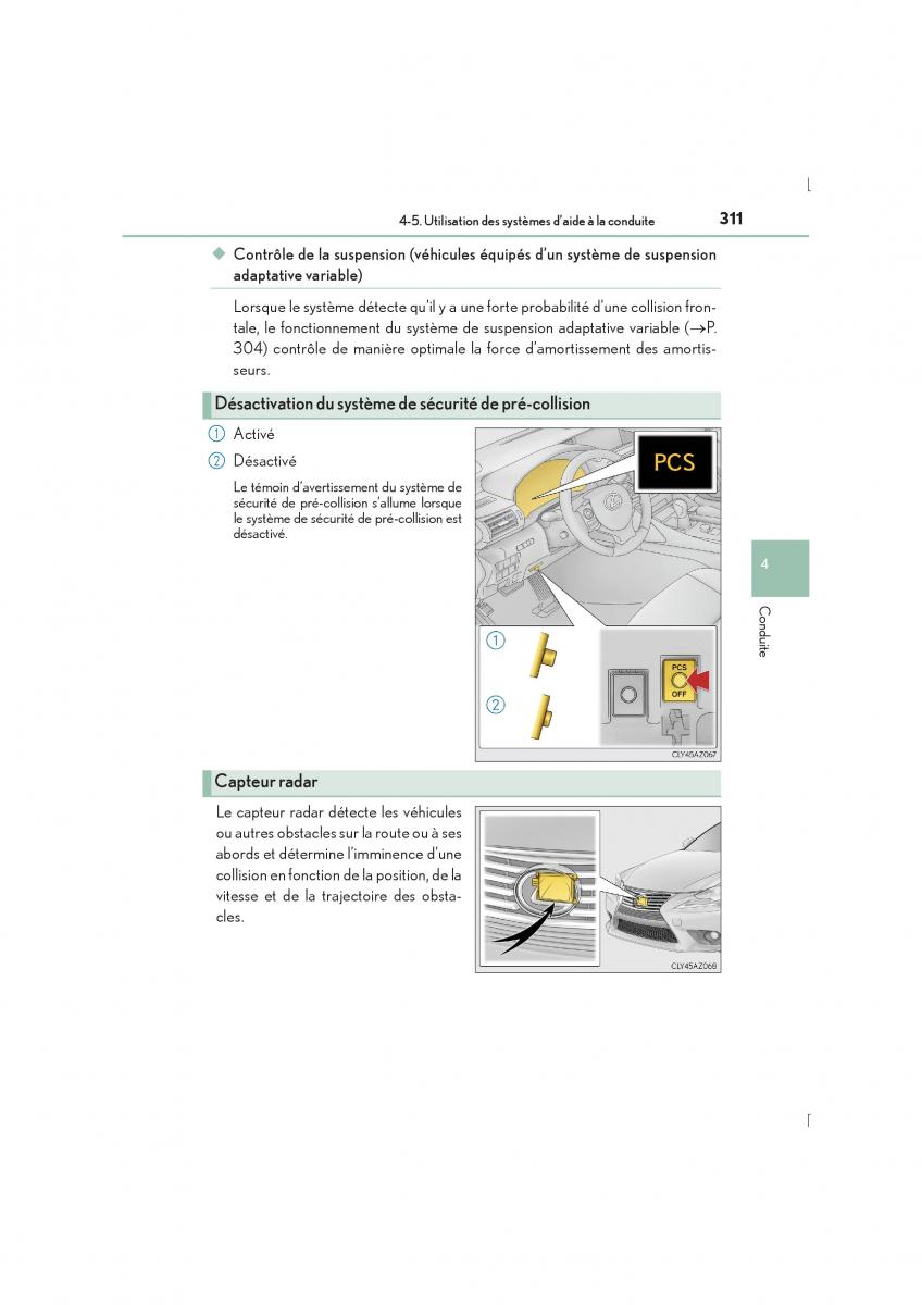 Lexus IS300h III 3 manuel du proprietaire / page 311