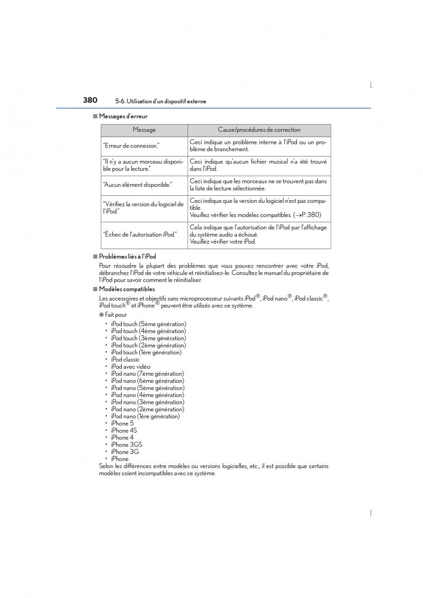 Lexus IS300h III 3 manuel du proprietaire / page 380