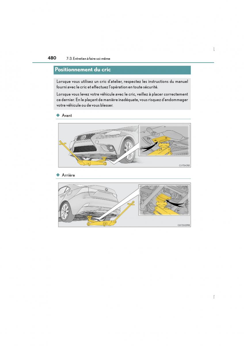 Lexus IS300h III 3 manuel du proprietaire / page 480