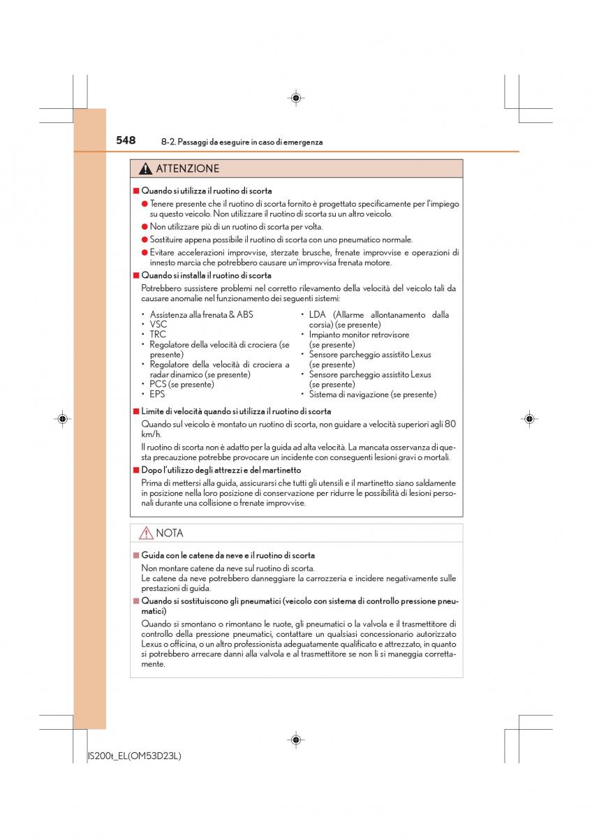 Lexus IS200t III 3 manuale del proprietario / page 548