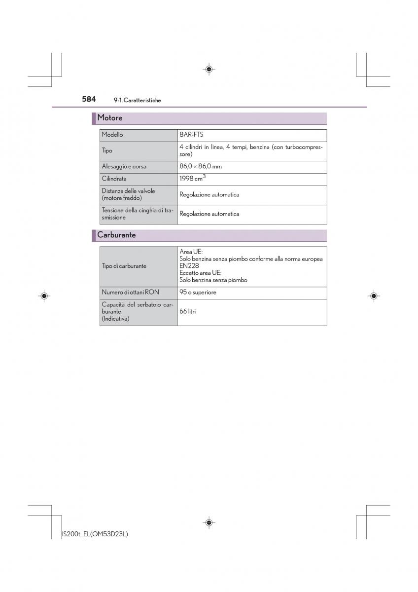 Lexus IS200t III 3 manuale del proprietario / page 584