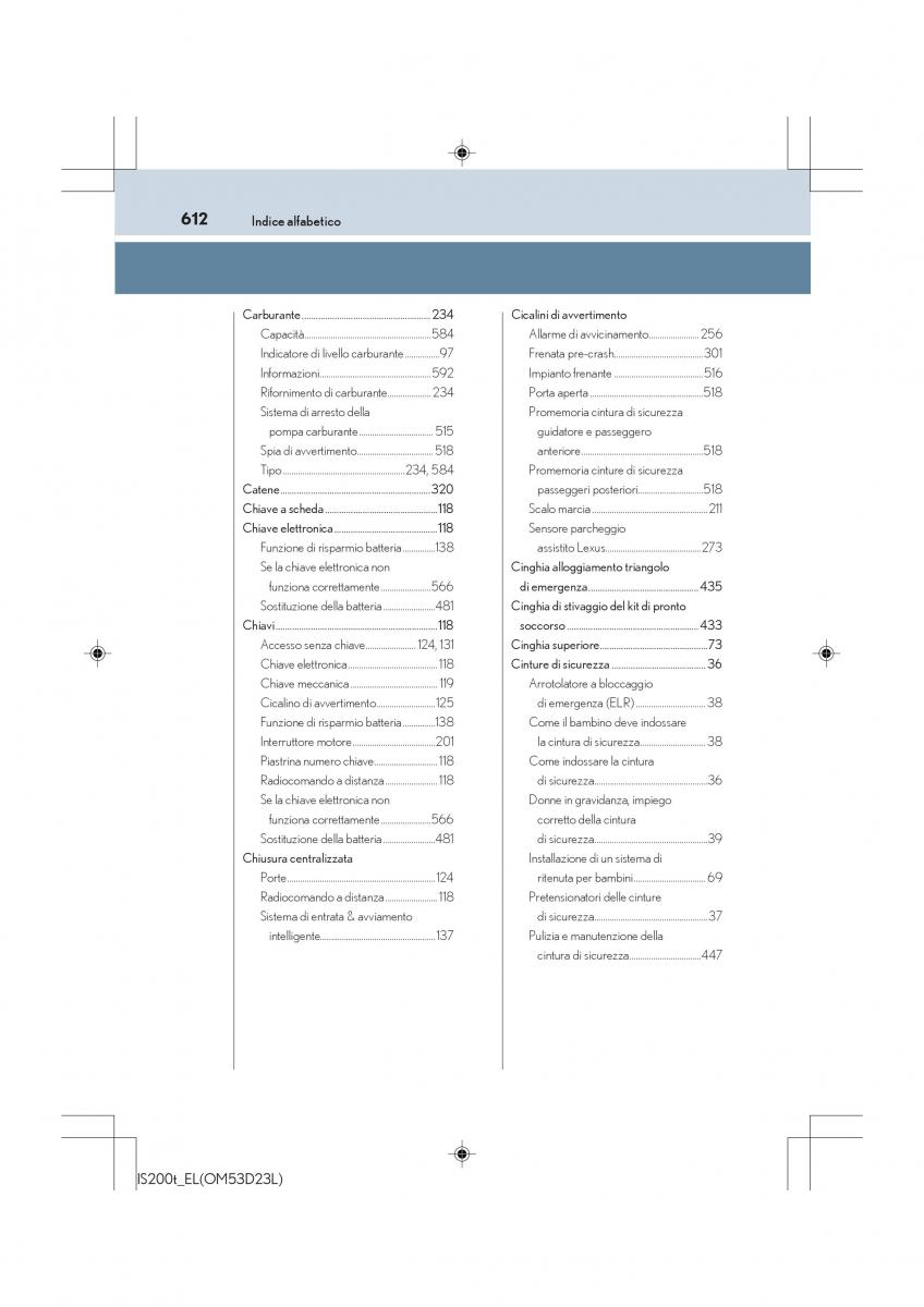 Lexus IS200t III 3 manuale del proprietario / page 612