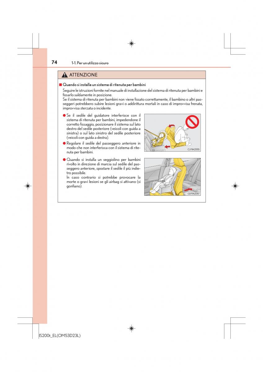 Lexus IS200t III 3 manuale del proprietario / page 74