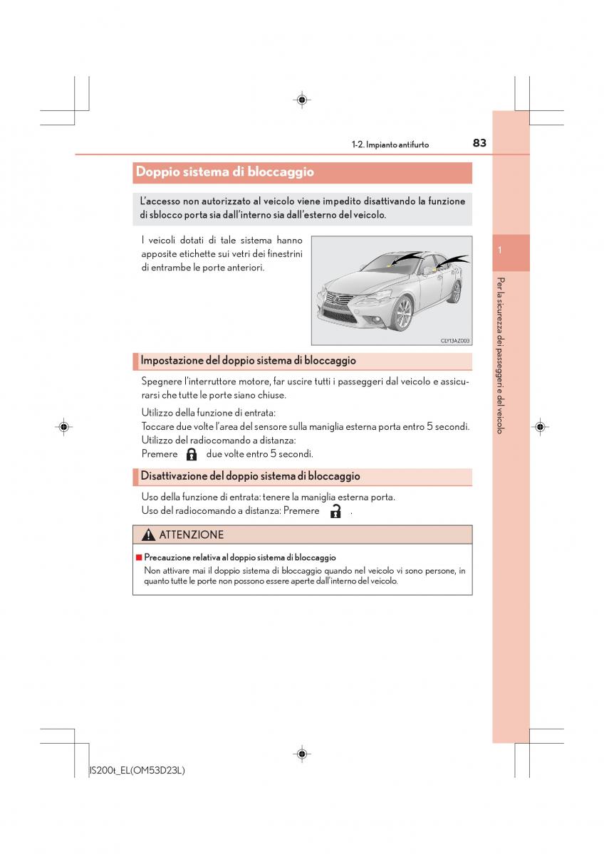 Lexus IS200t III 3 manuale del proprietario / page 83