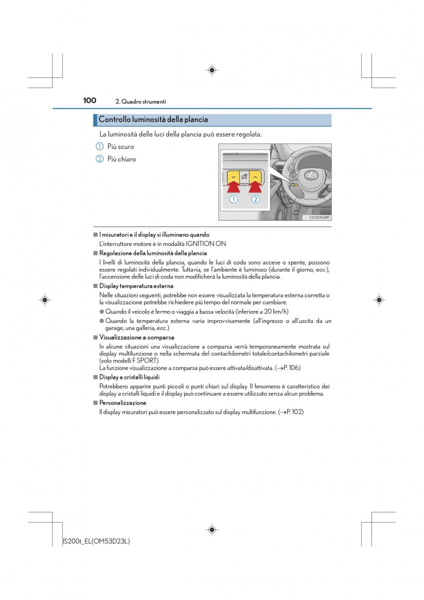 Lexus IS200t III 3 manuale del proprietario / page 100